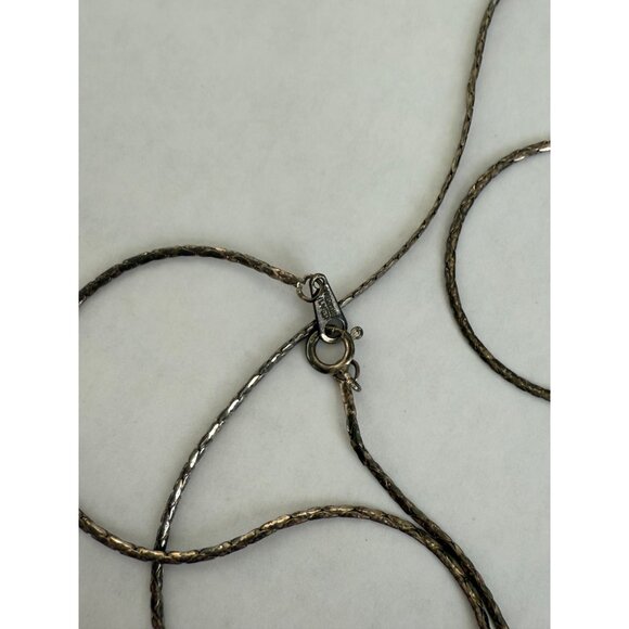 Vintage 60's Native American Navajo Sterling Blue Turquoise Dangle Pendant Neckl - Picture 4 of 14